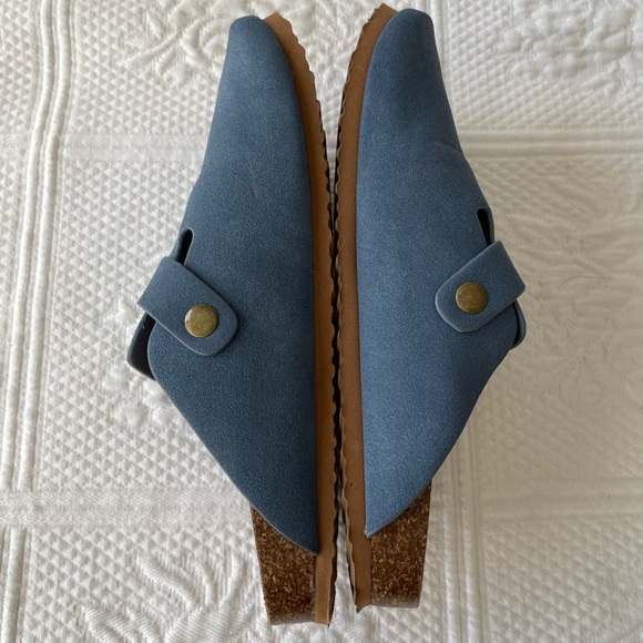 Soda Faux Suede Slip On Clog Mules Buckle Strap Navy/Blue 6.5 - Picture 7 of 10